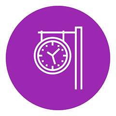 Image showing Train station clock line icon.