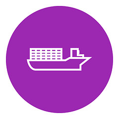 Image showing Cargo container ship line icon.