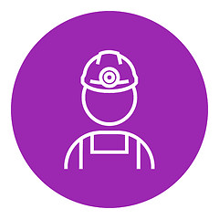 Image showing Coal miner line icon.