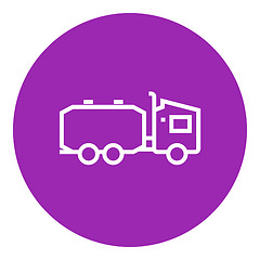 Image showing Truck liquid cargo line icon.