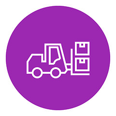 Image showing Forklift line icon.