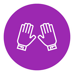 Image showing Motorcycle gloves line icon.