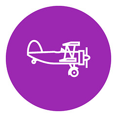 Image showing Propeller plane line icon.