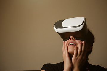 Image showing Woman with glasses of virtual reality