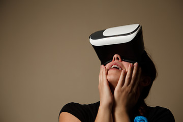 Image showing Woman with glasses of virtual reality