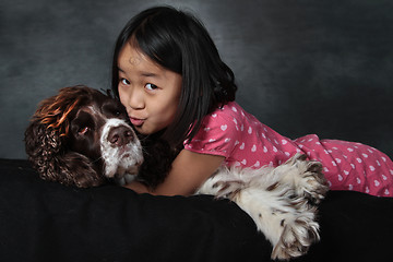 Image showing Child and dog