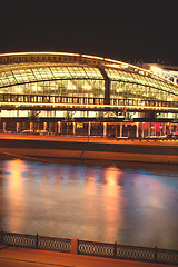 Image showing Bogdan Khmelnitsky pedestrian bridge at night