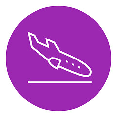 Image showing Landing aircraft line icon.