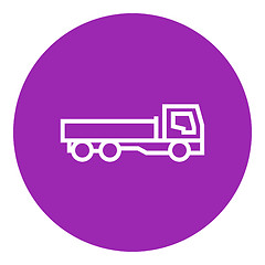 Image showing Dump truck line icon.