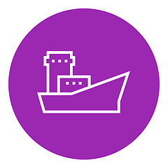 Image showing Cargo container ship line icon.