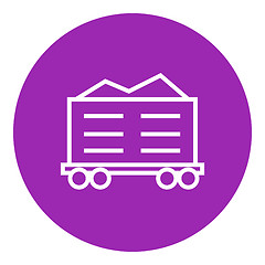 Image showing Cargo wagon line icon.