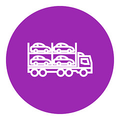 Image showing Car carrier line icon.