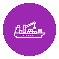 Image showing Cargo container ship line icon.