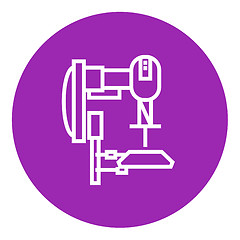 Image showing Industrial automated robot line icon.