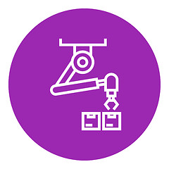 Image showing Robotic packaging line icon.