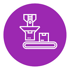 Image showing Robotic packaging line icon.