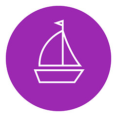 Image showing Sailboat line icon.