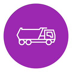 Image showing Dump truck line icon.