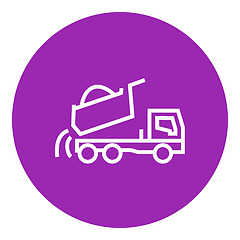 Image showing Dump truck line icon.