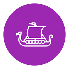 Image showing Old ship line icon.