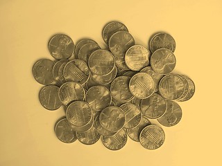 Image showing Dollar coins 1 cent - vintage