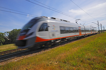 Image showing Fast passenger train locomotive