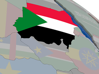 Image showing Sudan with flag