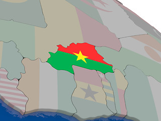 Image showing Burkina Faso with flag