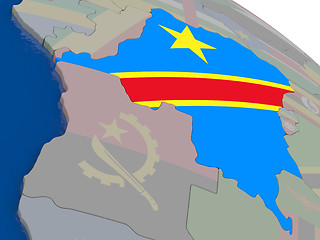 Image showing Democratic Republic of Congo with flag