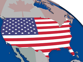 Image showing USA with flag