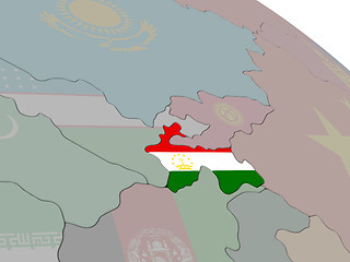 Image showing Tajikistan with flag