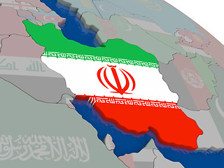 Image showing Iran with flag