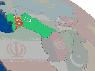 Image showing Turkmenistan with flag