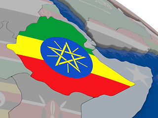 Image showing Ethiopia with flag