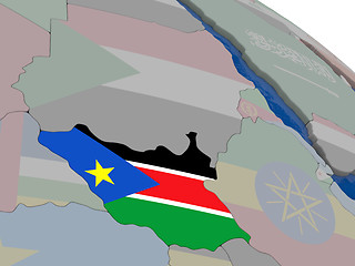 Image showing South Sudan with flag