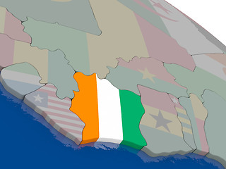 Image showing Ivory Coast with flag