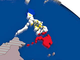 Image showing Philippines with flag