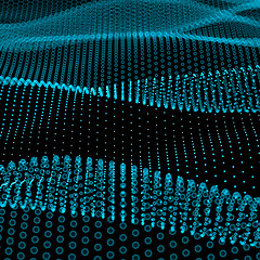 Image showing Abstract bokeh dots waves