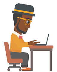 Image showing Man working at laptop.