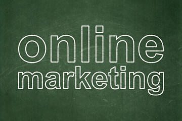 Image showing Advertising concept: Online Marketing on chalkboard background