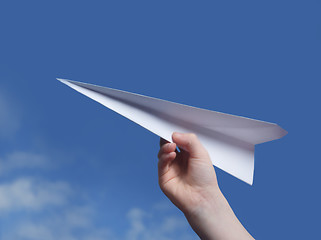 Image showing throwing a paper plane..