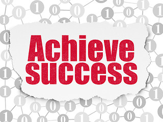 Image showing Finance concept: Achieve Success on Torn Paper background