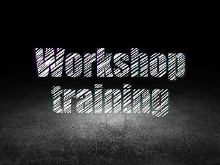 Image showing Studying concept: Workshop Training in grunge dark room