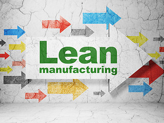 Image showing Industry concept: arrow with Lean Manufacturing on grunge wall background