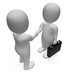 Image showing Agreement Businessmen Indicates Shake Hands And Bonding 3d Rende