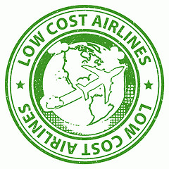 Image showing Low Cost Airlines Represents Flight Aeroplane And Cheap