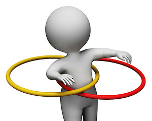 Image showing Hula Hoop Shows Physical Activity And Exercise 3d Rendering