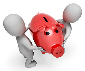 Image showing Money Save Indicates Piggy Bank And Finances 3d Rendering