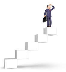 Image showing Success Stairs Means Achievement Succeed And Attainment 3d Rende