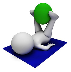 Image showing Exercise Ball Means Physical Activity And Exercises 3d Rendering